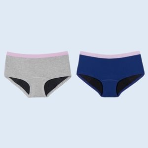 2 Pair Set Thinx Super Shorty Period Panties Underwear Womens XS 0-2 BTWN 11-12